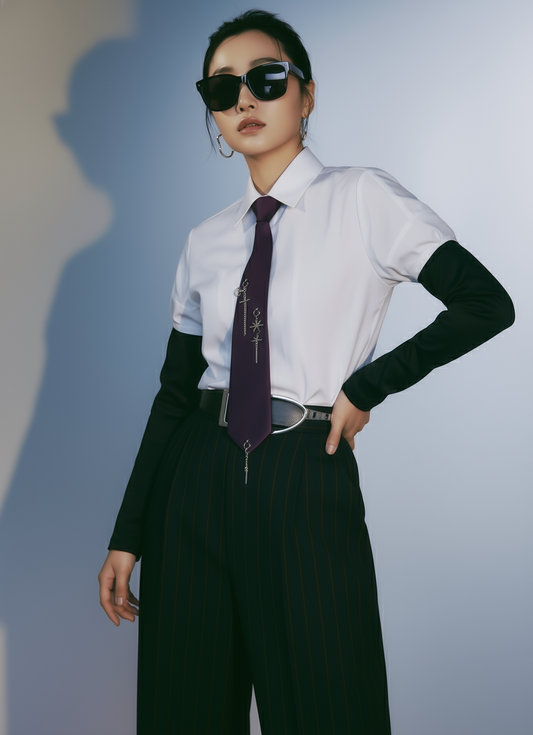 Gothic Dark Purple Satin Tie – Limited Edition