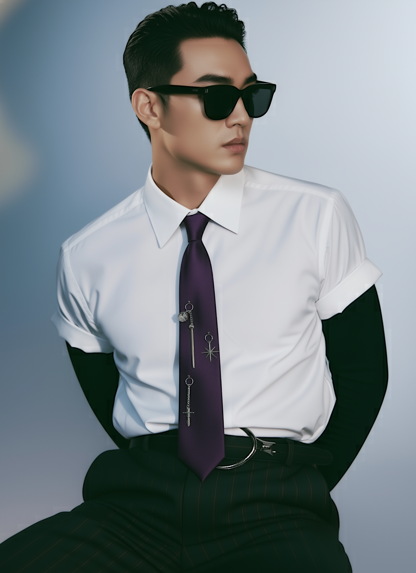 Gothic Dark Purple Satin Tie – Limited Edition