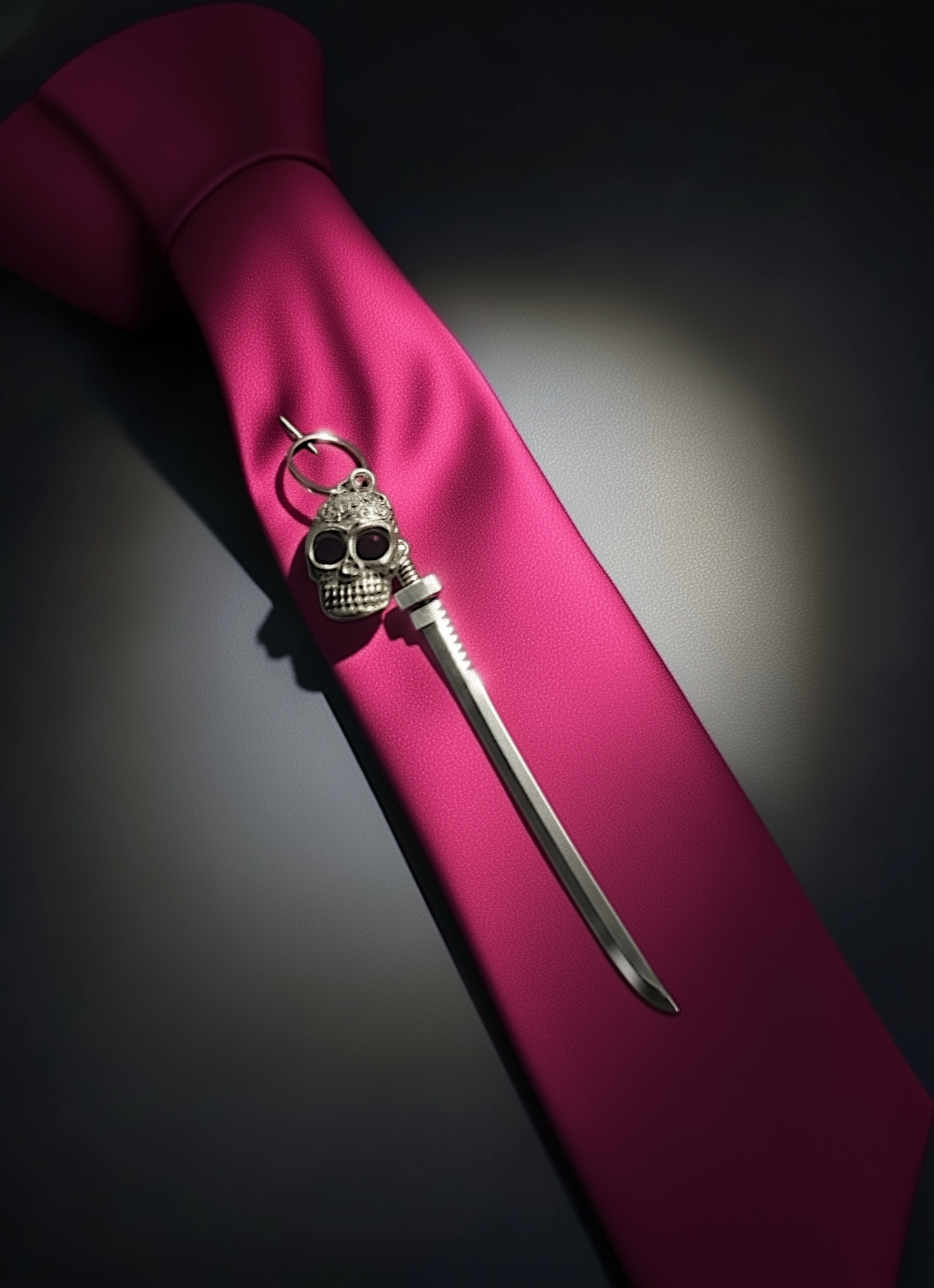 Gothic Hot Dark Pink Satin Tie – Limited Edition