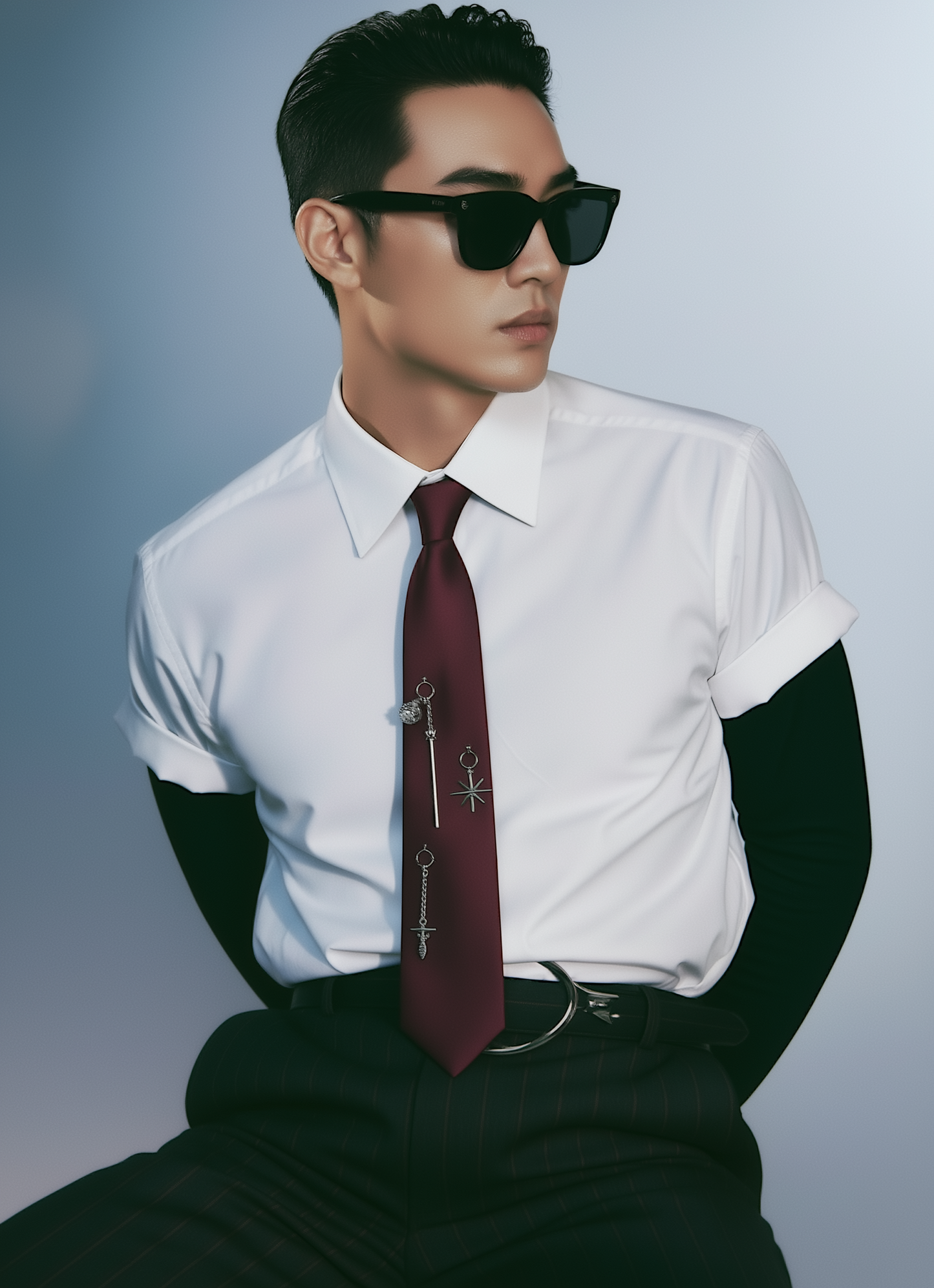 Gothic Burgundy Satin Tie – Limited Edition