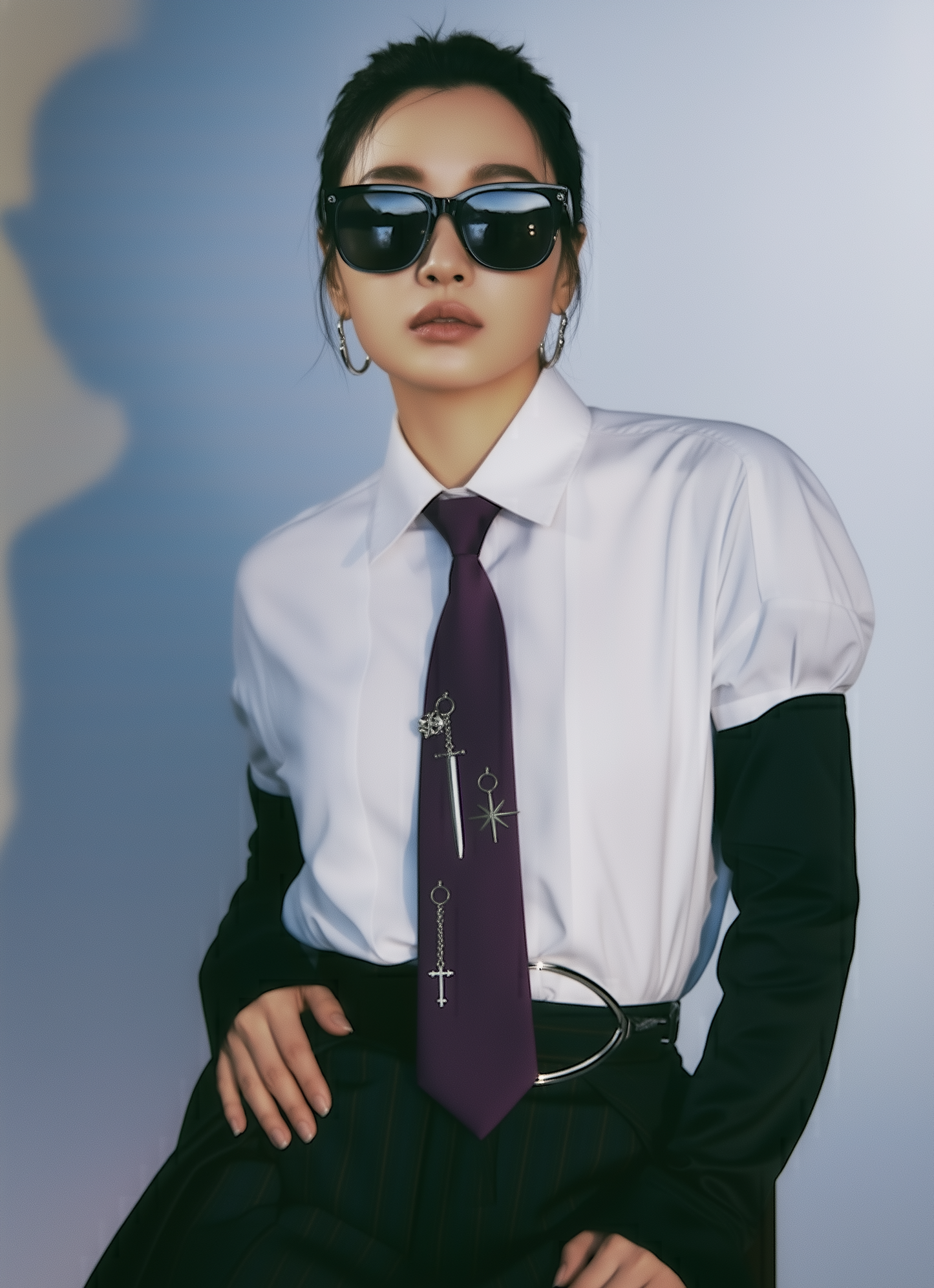 Gothic Dark Purple Satin Tie – Limited Edition