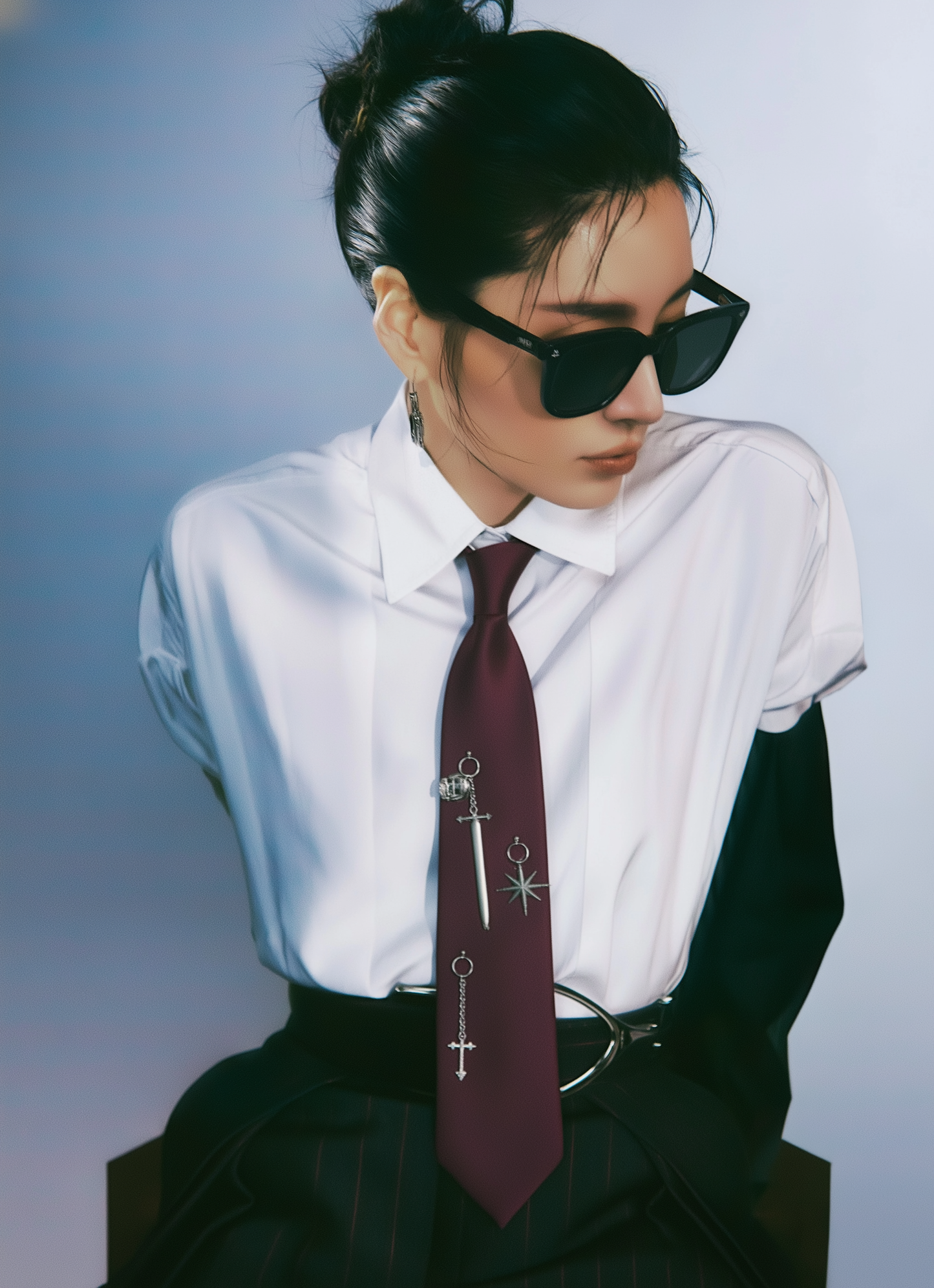 Gothic Burgundy Satin Tie – Limited Edition