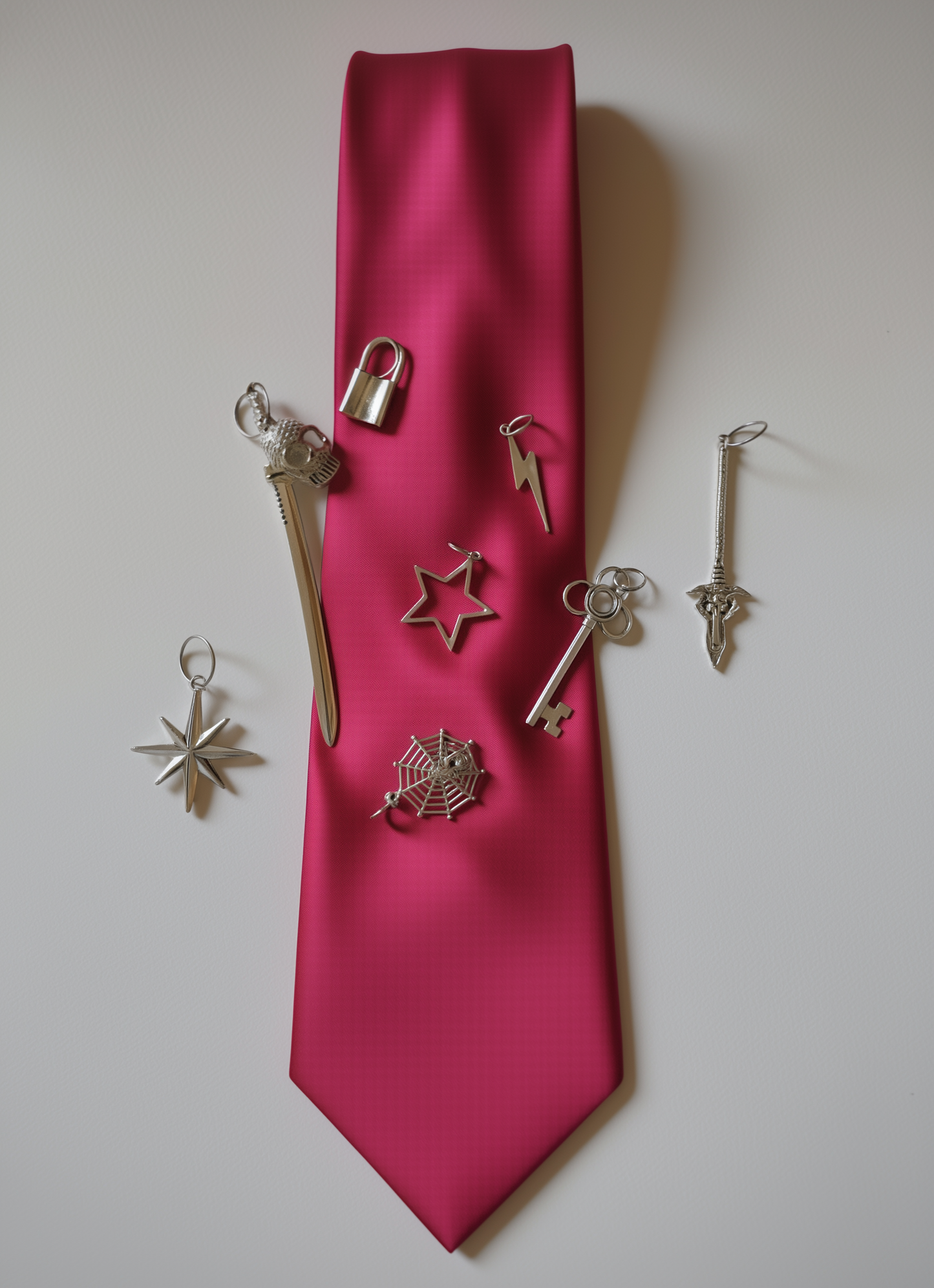Gothic Hot Dark Pink Satin Tie – Limited Edition