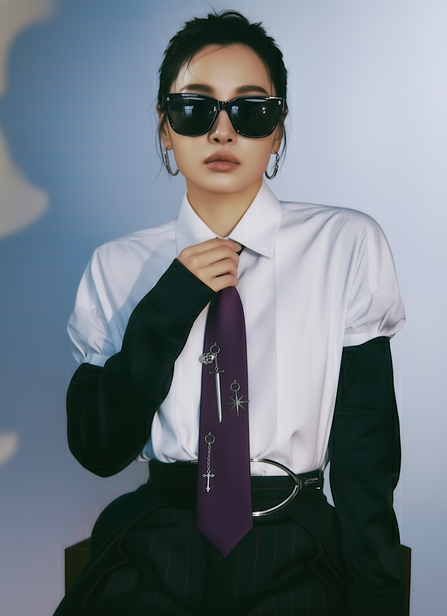 Gothic Dark Purple Satin Tie – Limited Edition