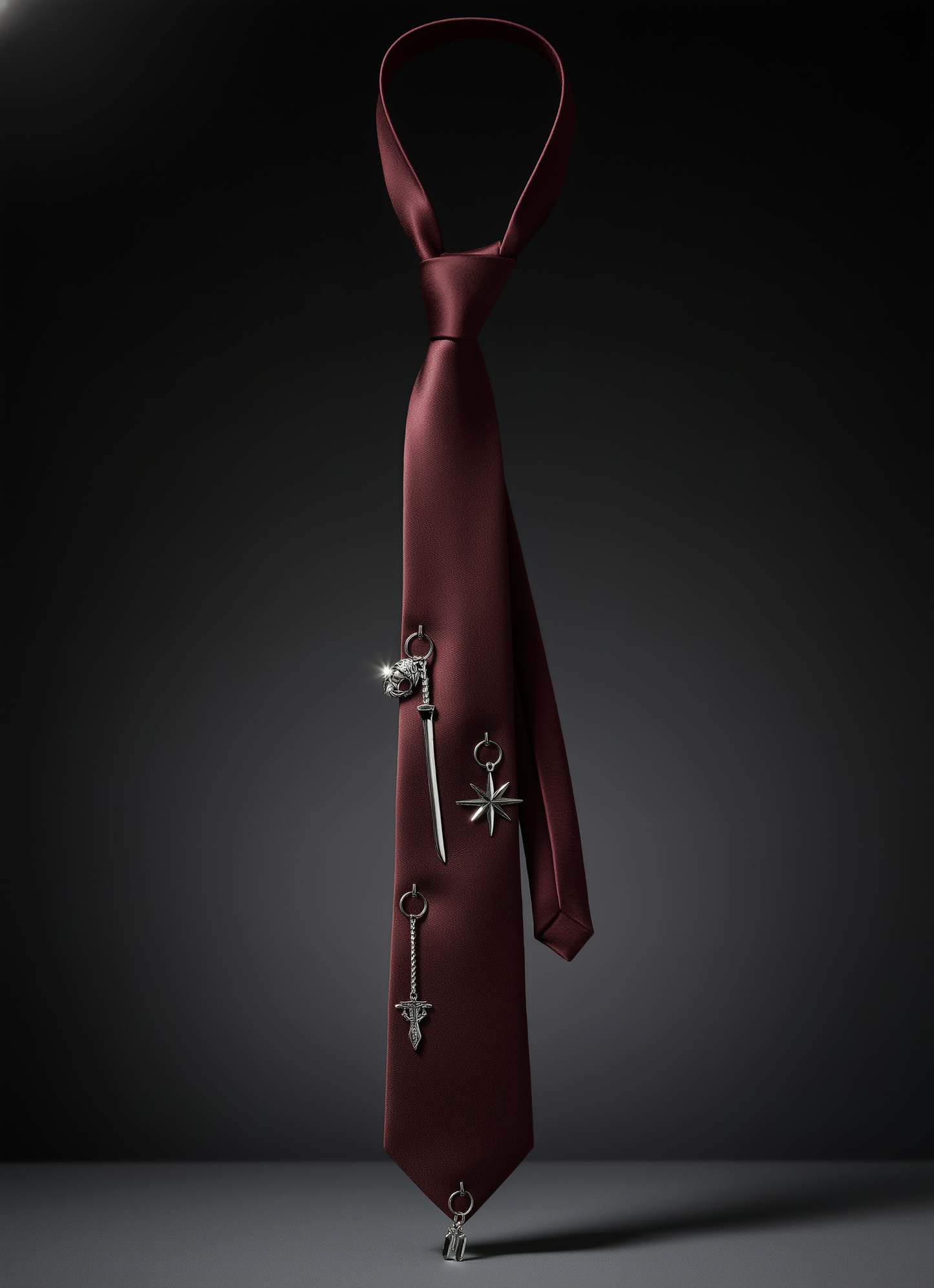 Gothic Burgundy Satin Tie – Limited Edition