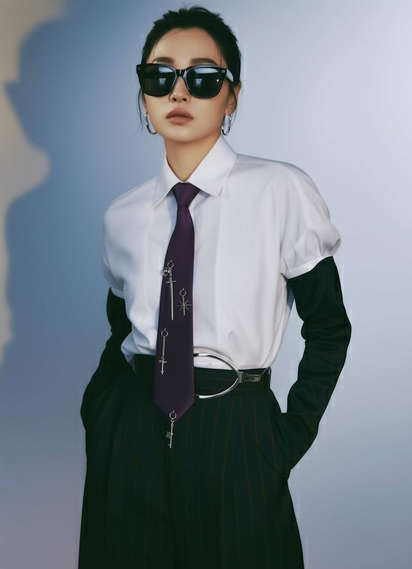 Gothic Dark Purple Satin Tie – Limited Edition