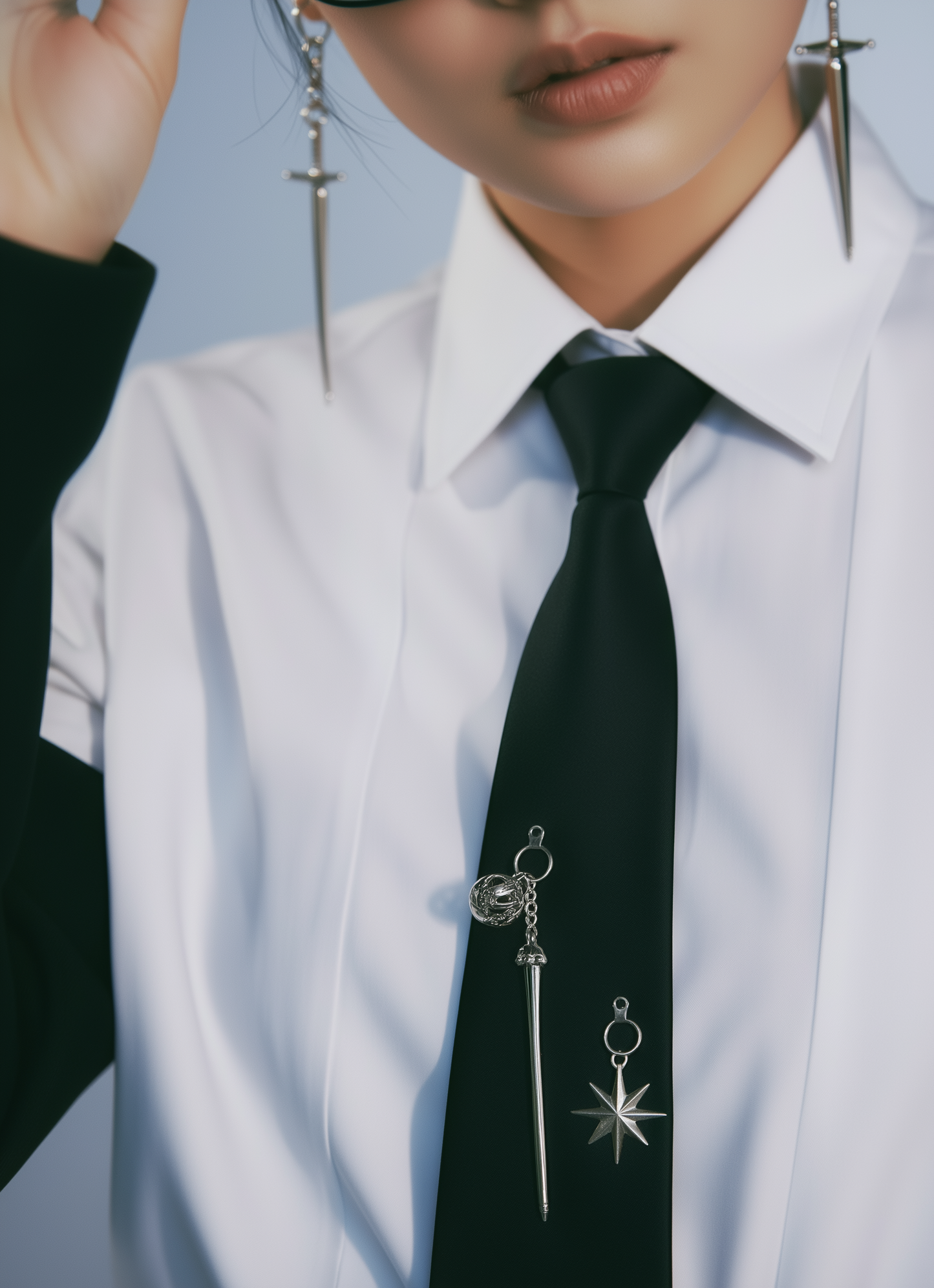 Gothic Black Satin Tie – Limited Edition