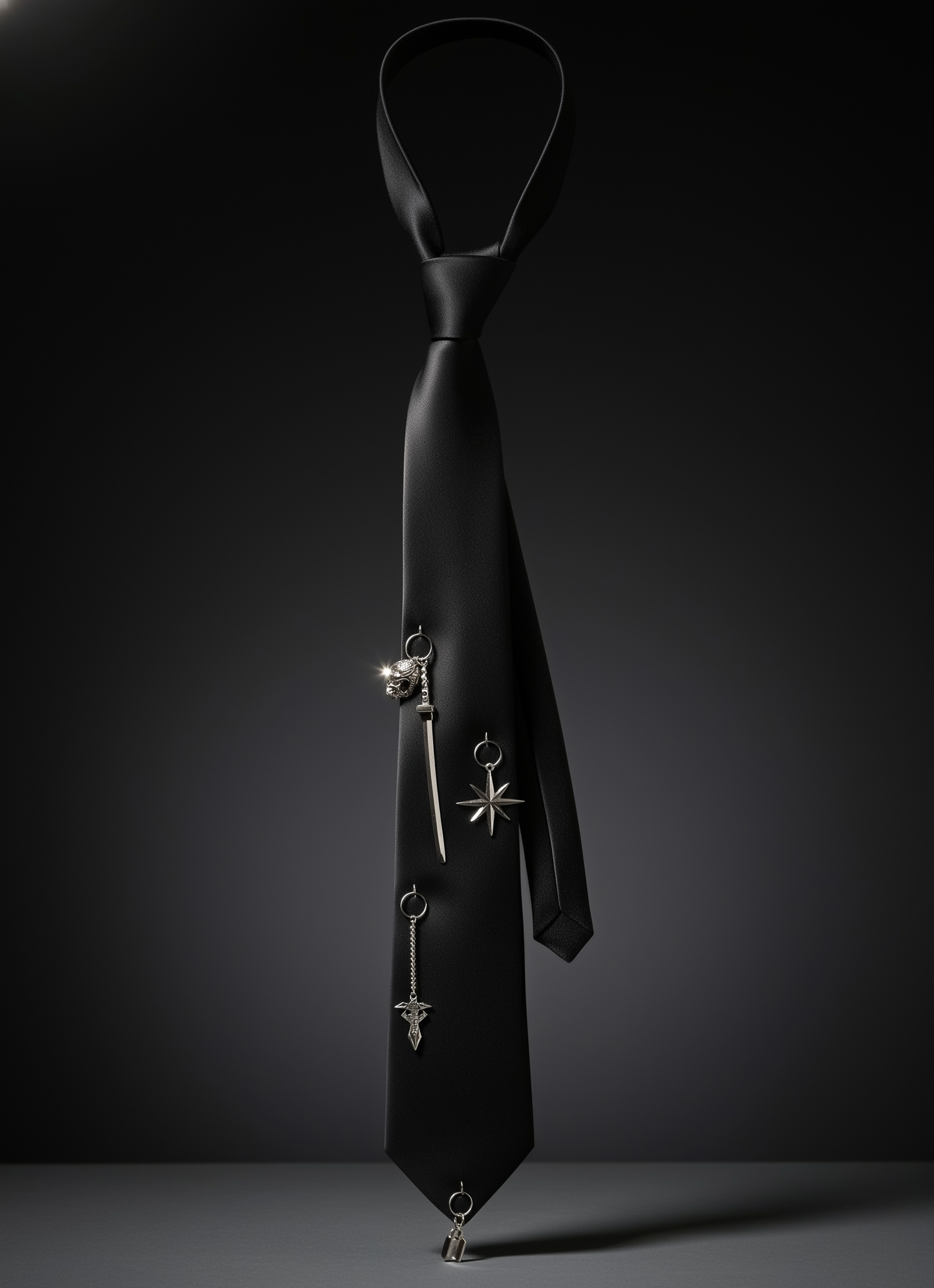 Gothic Black Satin Tie – Limited Edition