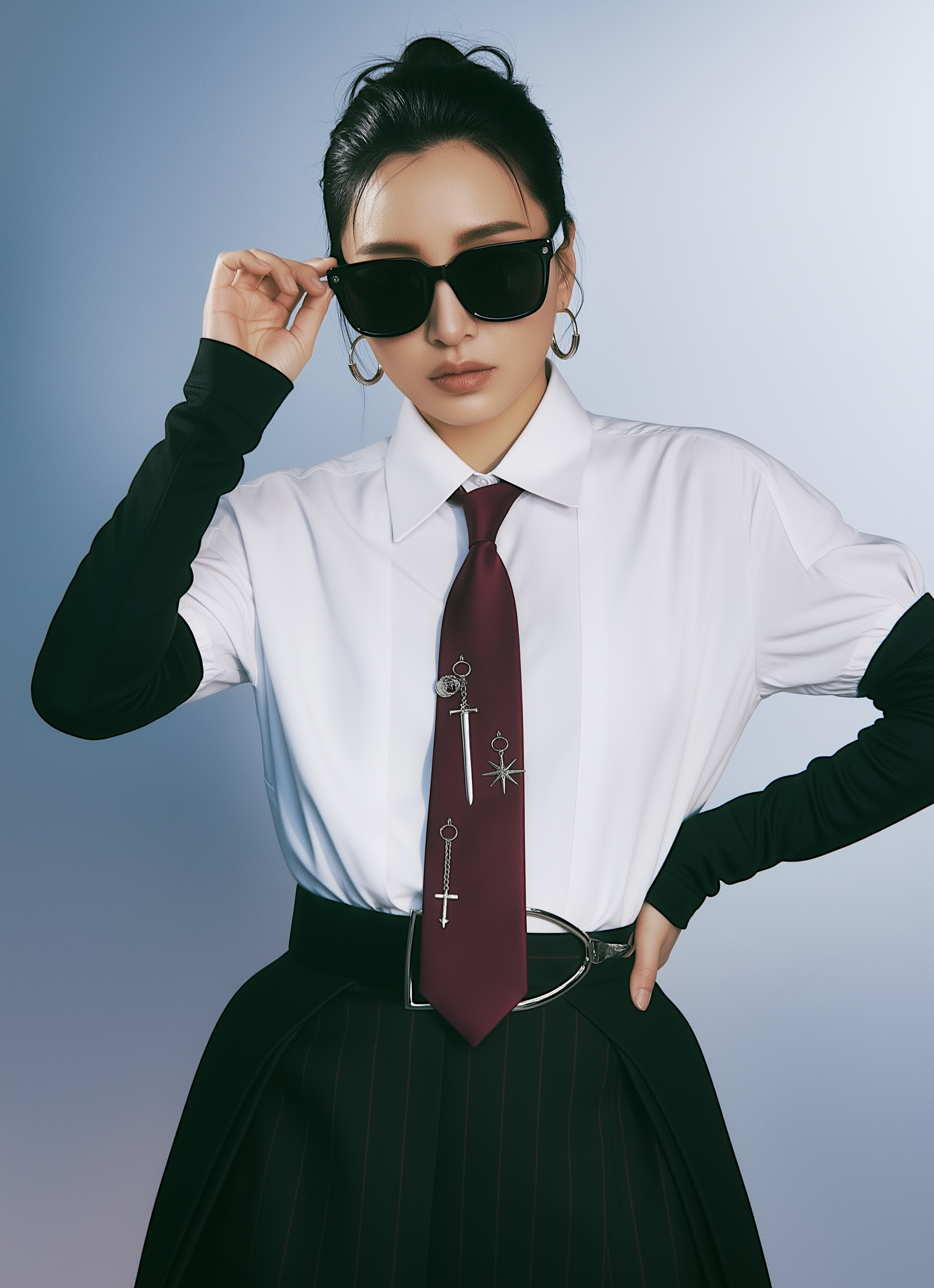 Gothic Burgundy Satin Tie – Limited Edition