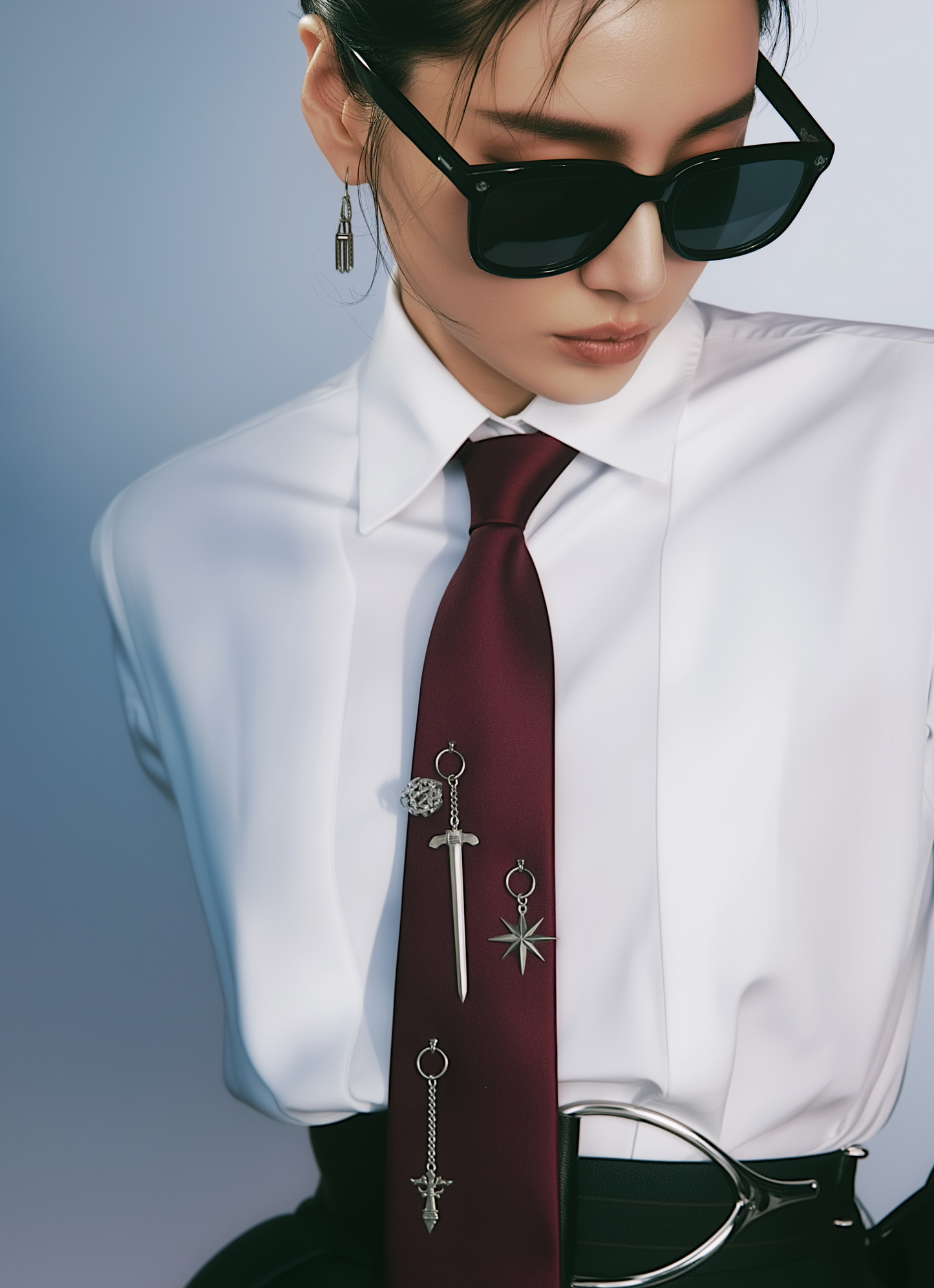 Gothic Burgundy Satin Tie – Limited Edition