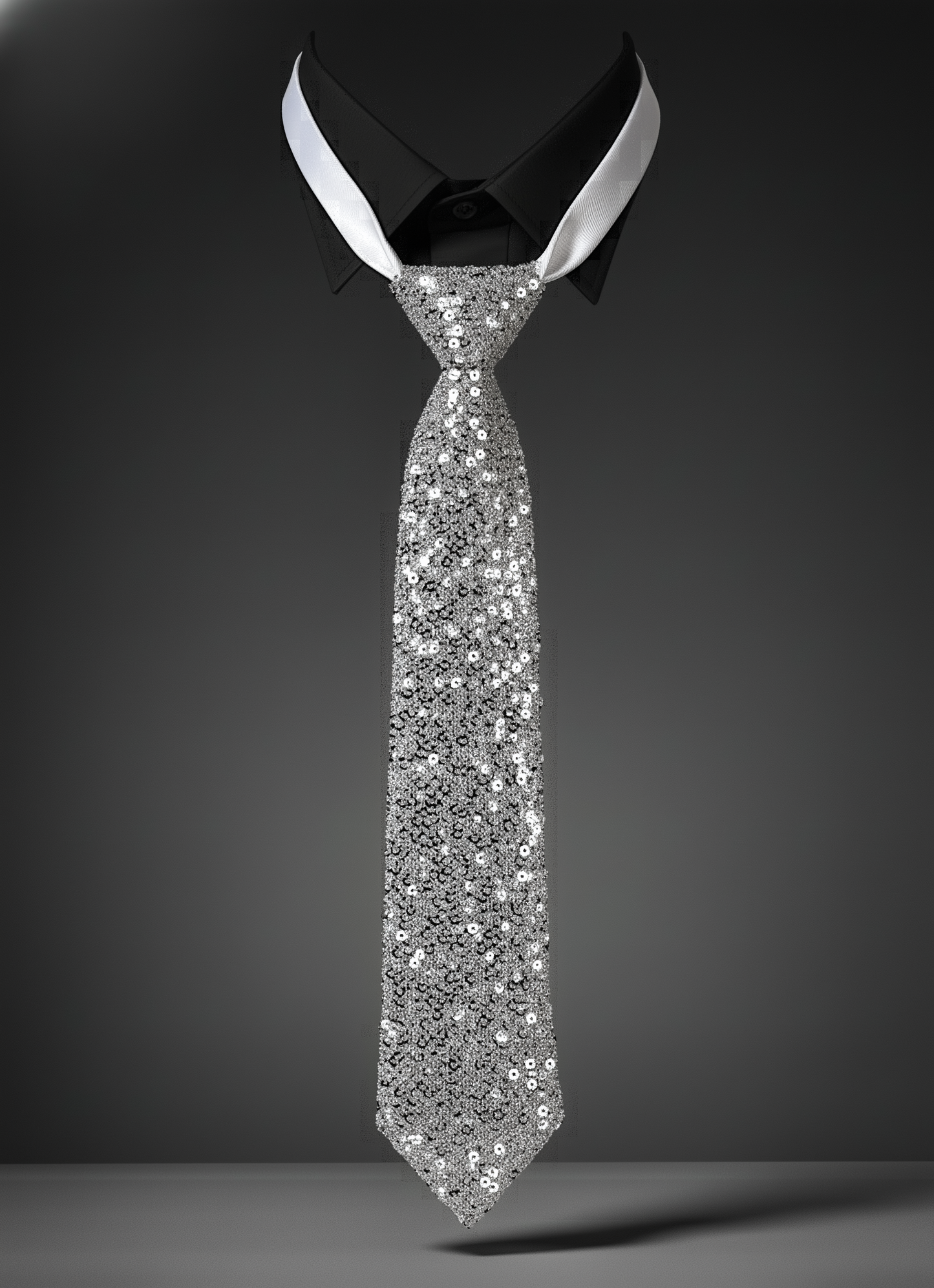 Luxury Silver Sequin Tie – Limited Edition