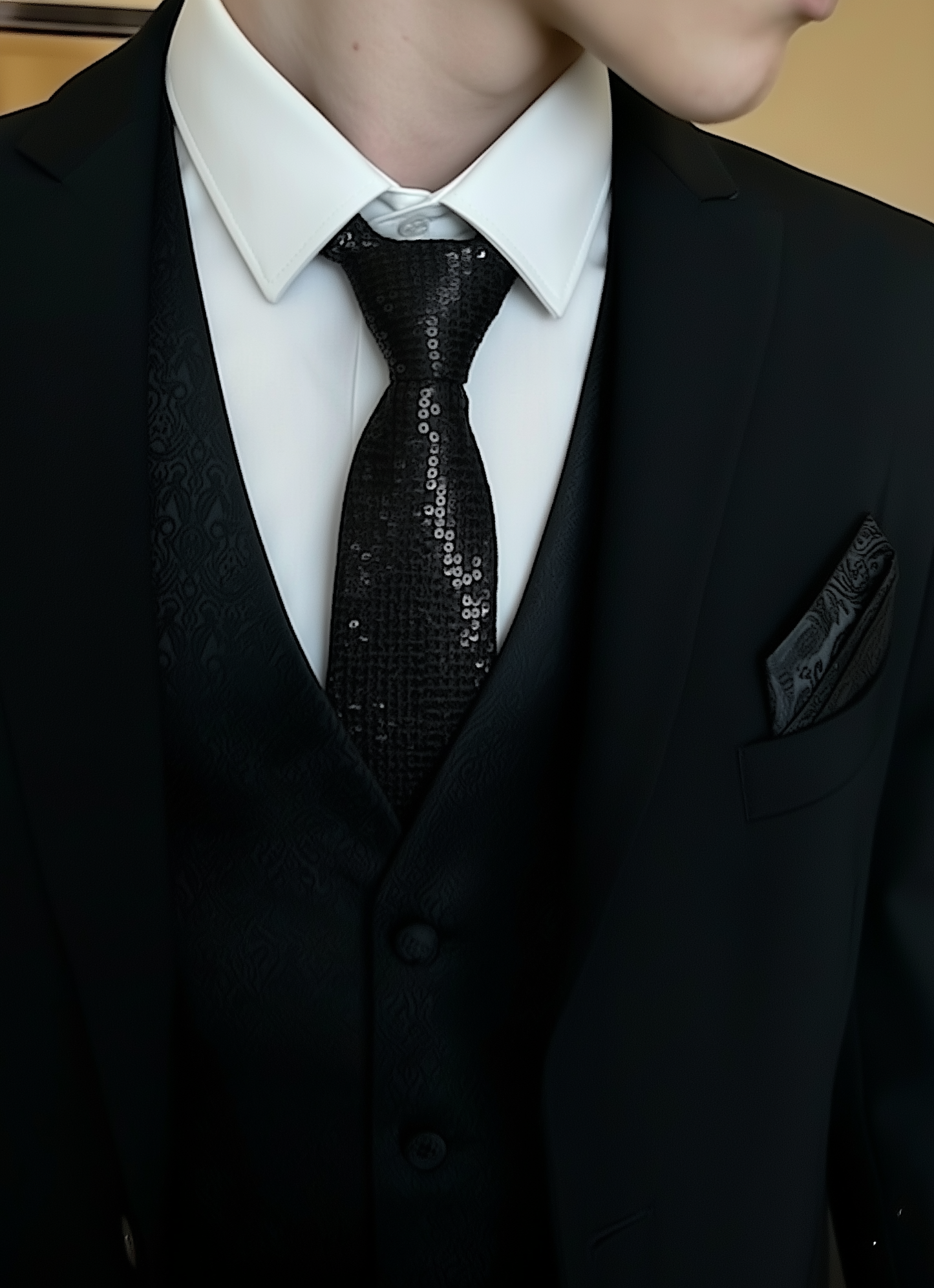 Luxury Black Sequin Tie – Limited Edition