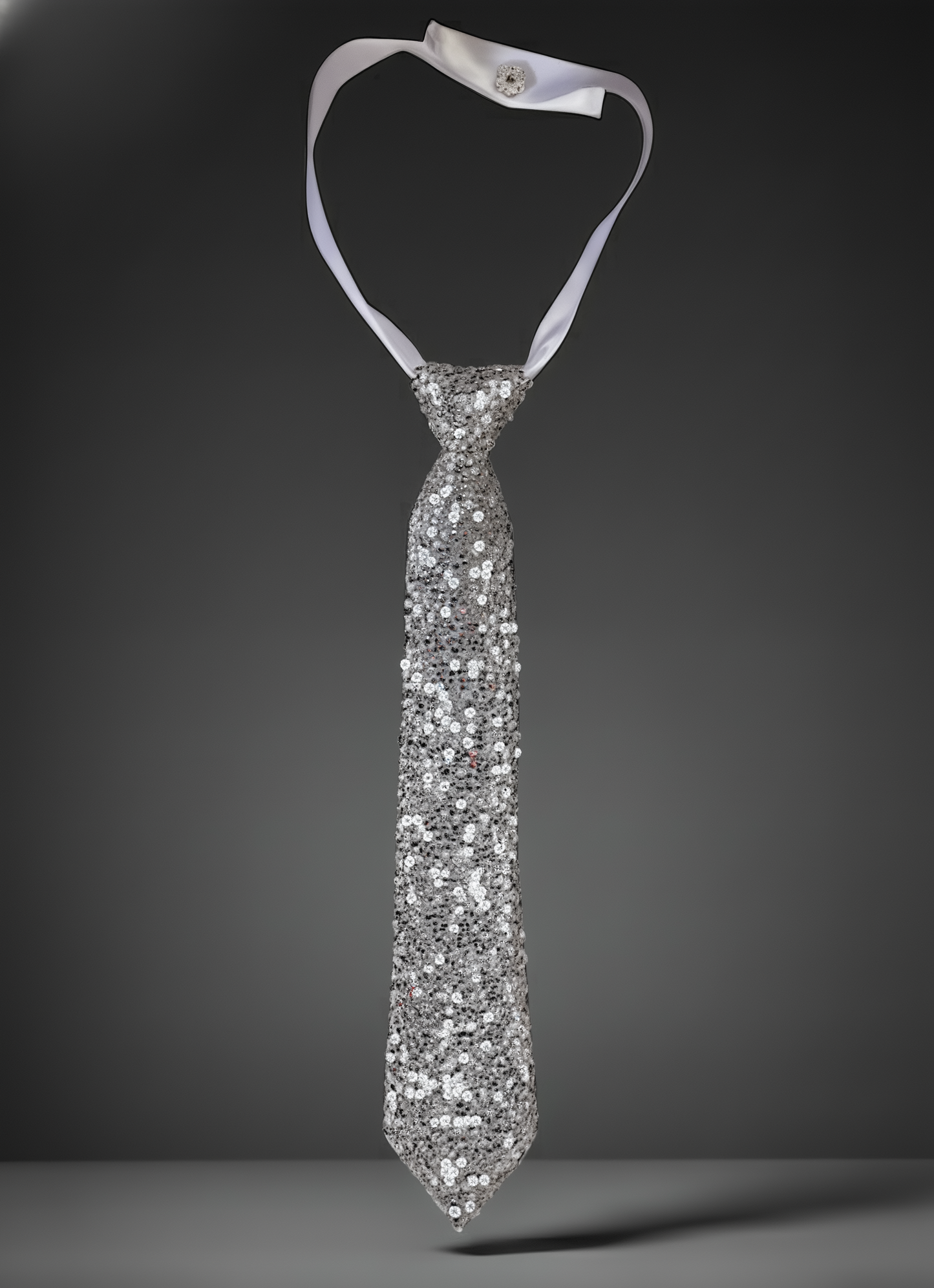 Luxury Silver Sequin Tie – Limited Edition