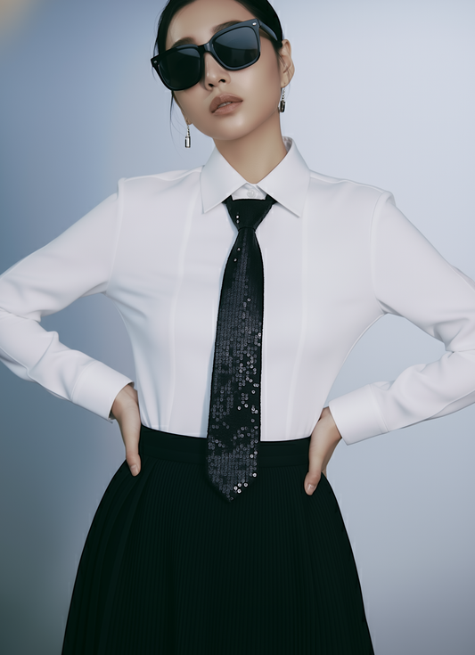 Luxury Black Sequin Tie – Limited Edition